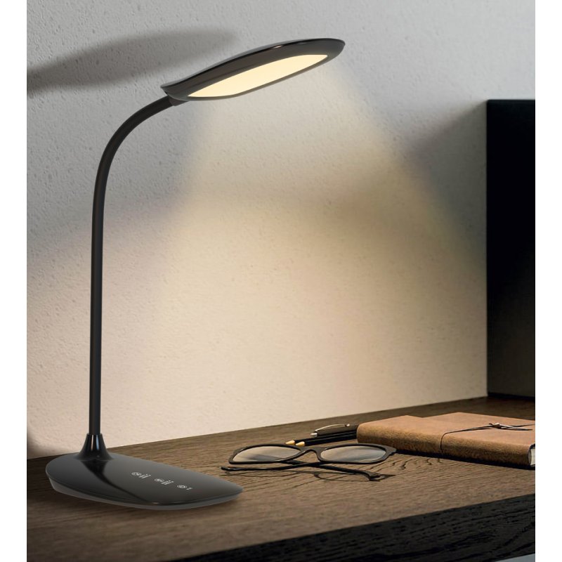 PAPERFLOW LED desk lamp LEON with foot, white, 8 watt, 800 lumen
