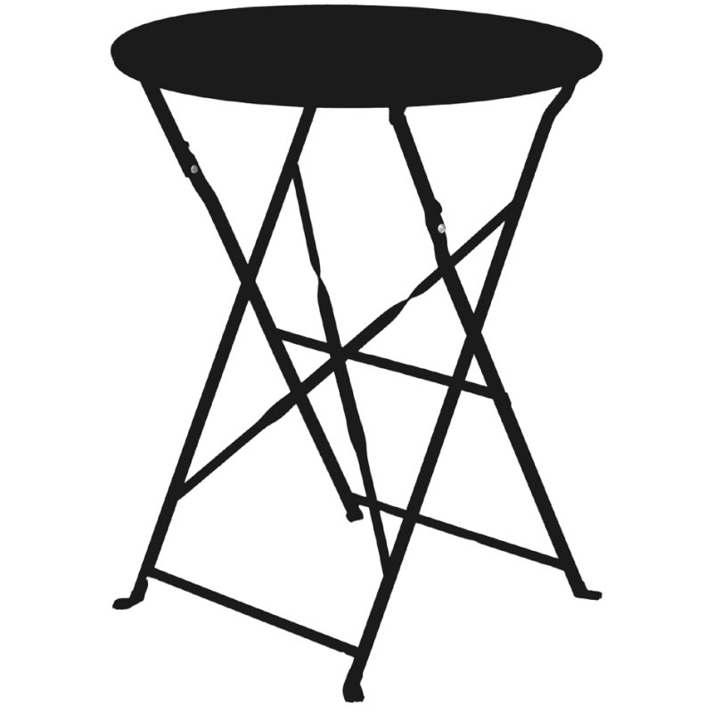 PAPERFLOW table extérieure pliable EDEN, ronde, noire, 600 mm