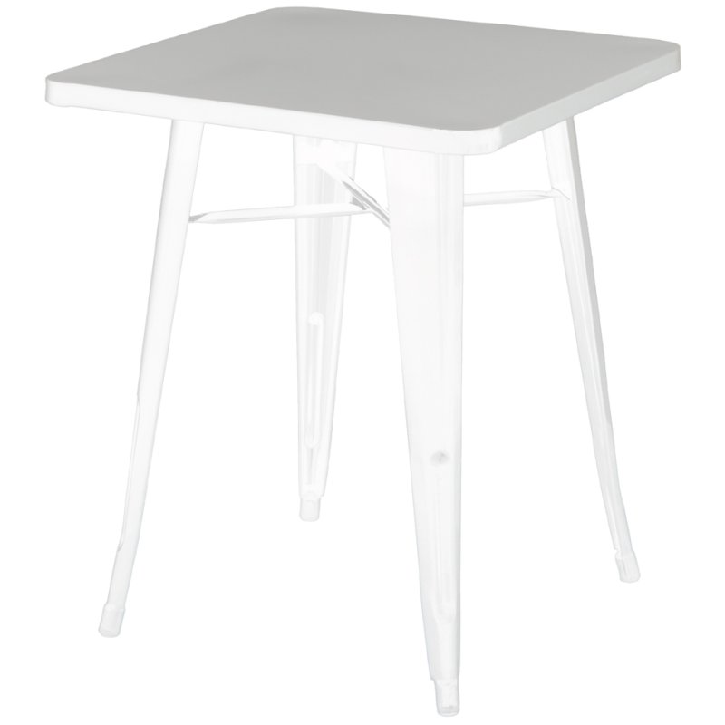 PAPERFLOW table d'extérieur URBAN, blanc, 600×600 mm, acier galvanisé