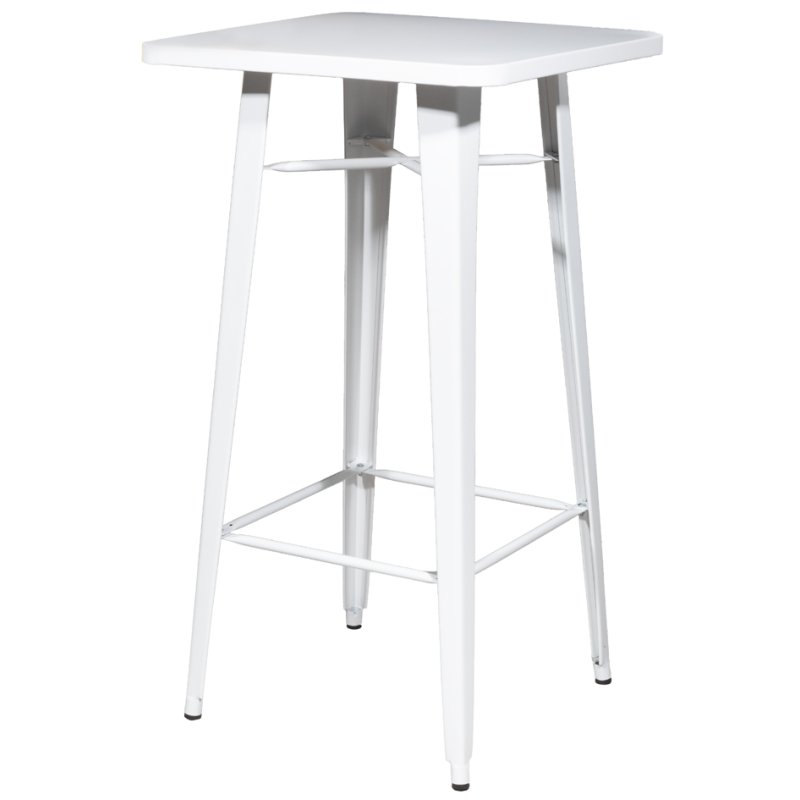 PAPERFLOW table haute URBAN outdoor, 600×600 mm, blanc, acier galvanisé