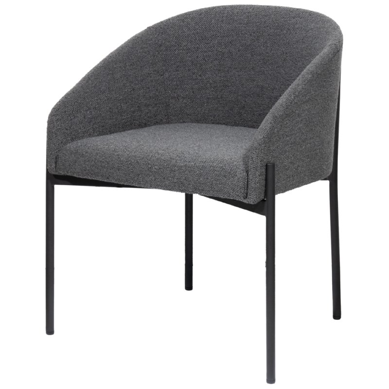 PAPERFLOW chaise visiteur MILO, anthracite, tissu bouclé, piétement 4 pieds