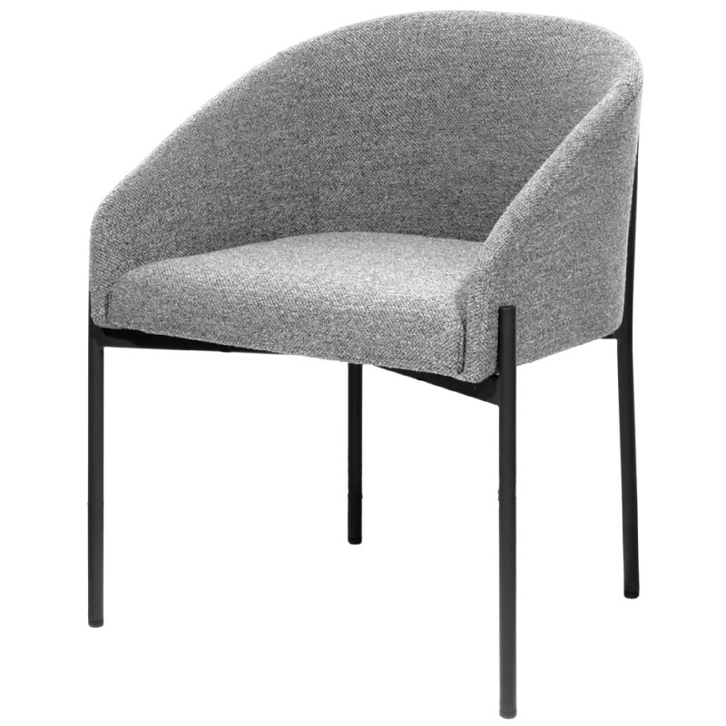 PAPERFLOW chaise visiteur MILO, anthracite, tissu bouclé, piétement 4 pieds