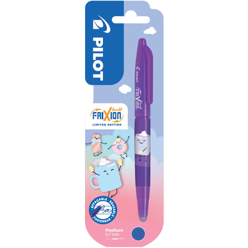 PILOT rollerpen FRIXION BALL 0.7 Fancy Winter, uitwisbaar, violet, blauw