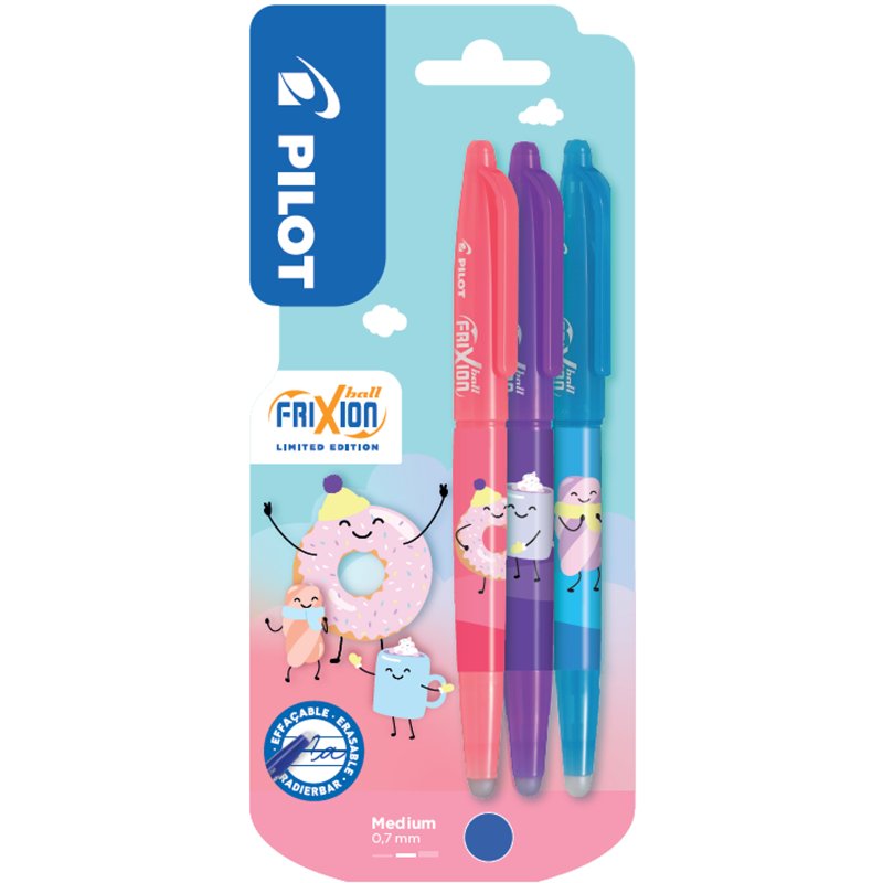 PILOT rollerpen FRIXION BALL 0.7 Fancy Winter, uitwisbaar, violet, blauw