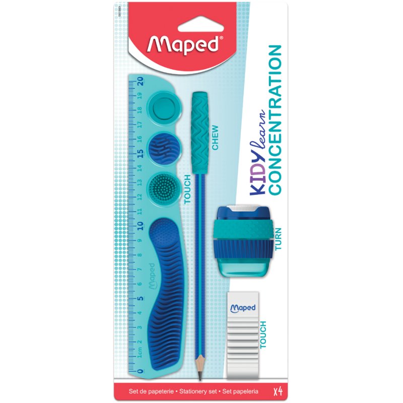 Maped KIDY Learn ensemble de concentration, 4 pièces, bleu/turquoise