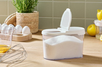 smartstore voorraadbus Flip, schenktuit, transparant met witte deksel, 1,1 liter