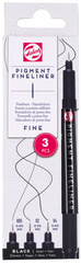 ROYAL TALENS Pigment Fineliner Fine, zwart, 0,20-0,40 mm, 3 stuks