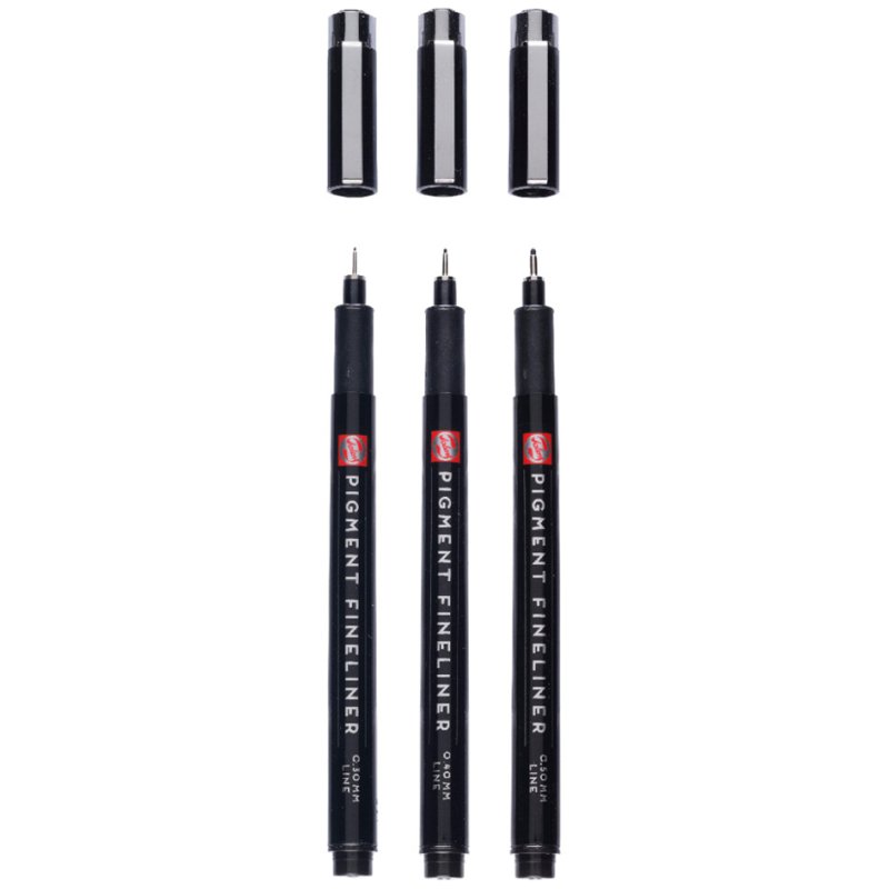 Royal Talens pigment fineliner moyen, noir, 3 pièces