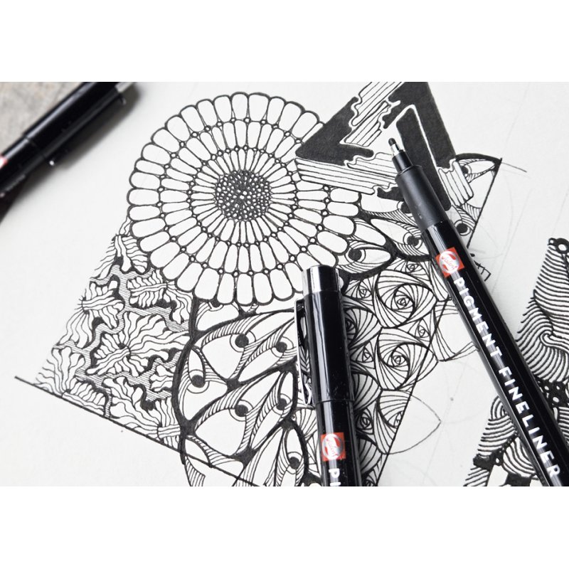 Royal Talens Pigment Fineliner Complete set, noir, 6 pièces, encre permanente