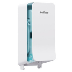 satino by wepa toiletpapier dispenser dubbel, wit kunststof, 147×178×373 mm