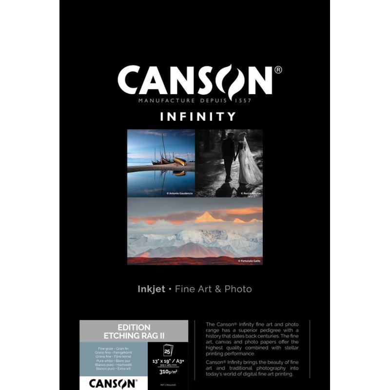 CANSON INFINITY fotopapier Edition Etching Rag II, wit, A3+, 310 g/m², 25 vel