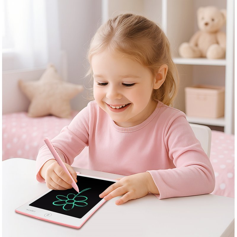 LogiLink Tablette LCD d'écriture et de dessin pour enfants, 10 pouces, rose