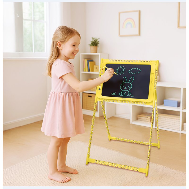 LogiLink Tablette d'écriture et de dessin LCD, jaune, 19 pouces, effaçable