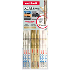 uni-ball permanente marker PAINT PX20, goud/wit/zilver, 2,2-2,8 mm, 36 stuks