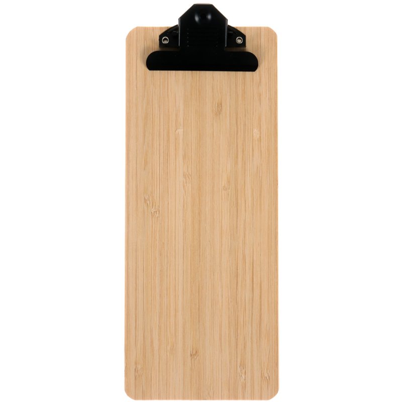 EUROPEL planchette à pince pour reçus, bambou, pince noire, 115×280 mm