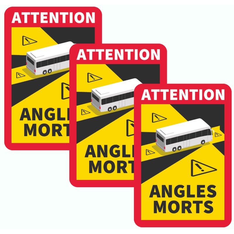 IWH blind spot magnetic sticker set Angles Morts, 3-piece, 170×250 mm