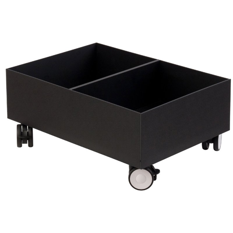 PAPERFLOW socle roulant pour bac de tri des déchets, noir, 4 roues