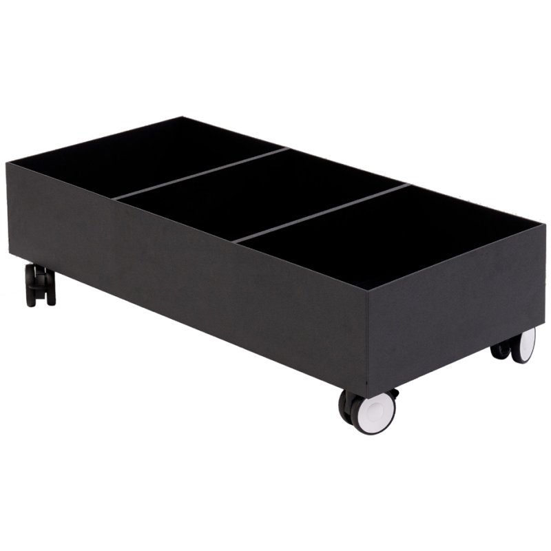 PAPERFLOW socle roulant pour bac de tri des déchets, noir, 4 roues