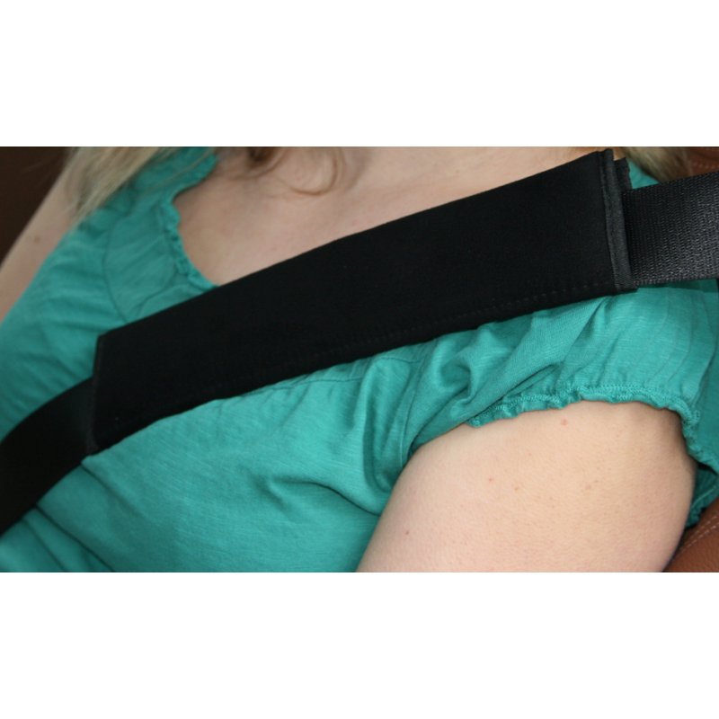 IWH car seat belt pads Alcantara, black, 2 pieces