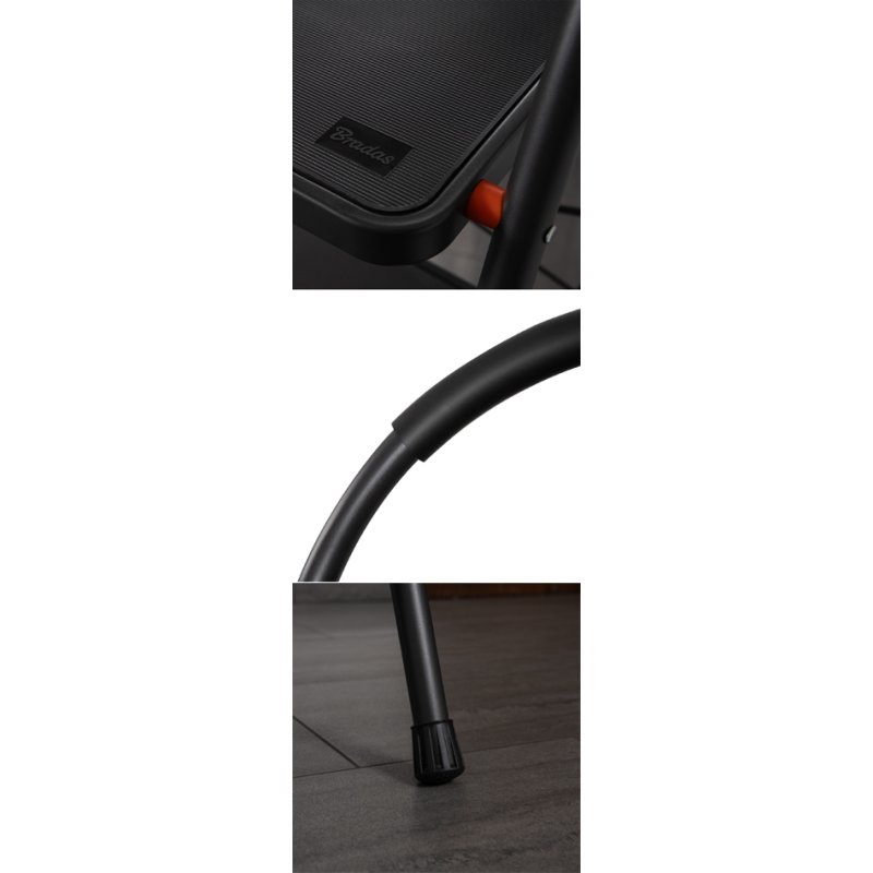 Bradas échelle de trappe en acier, 4 marches, noir, pliable