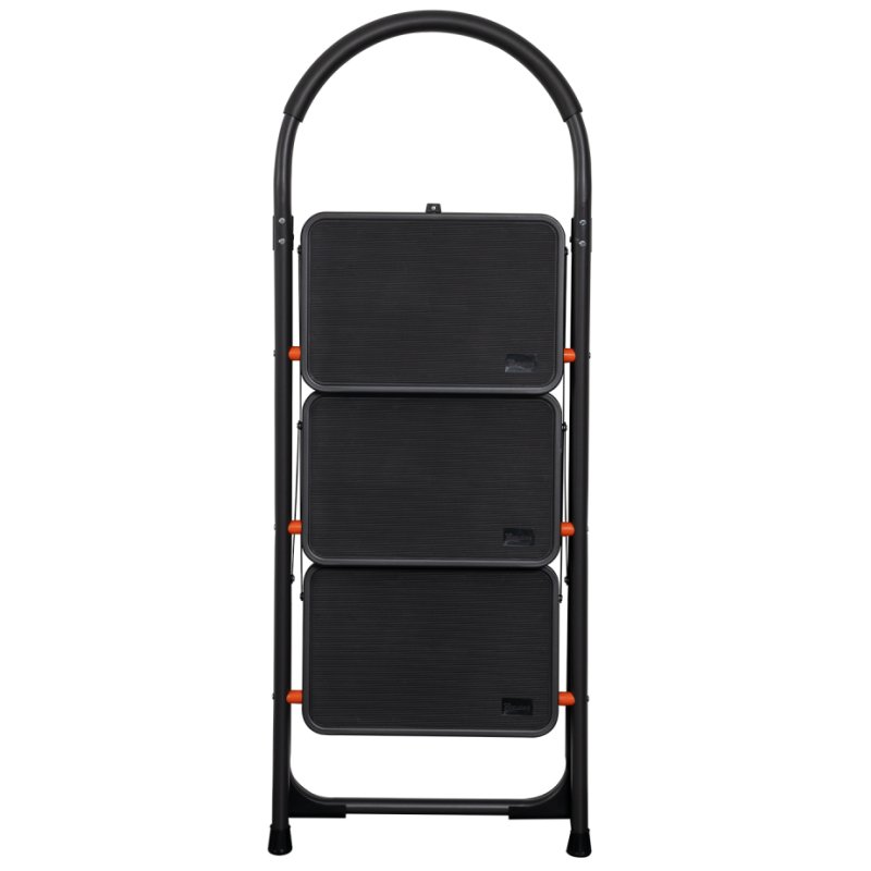 Bradas échelle de trappe en acier, 4 marches, noir, pliable