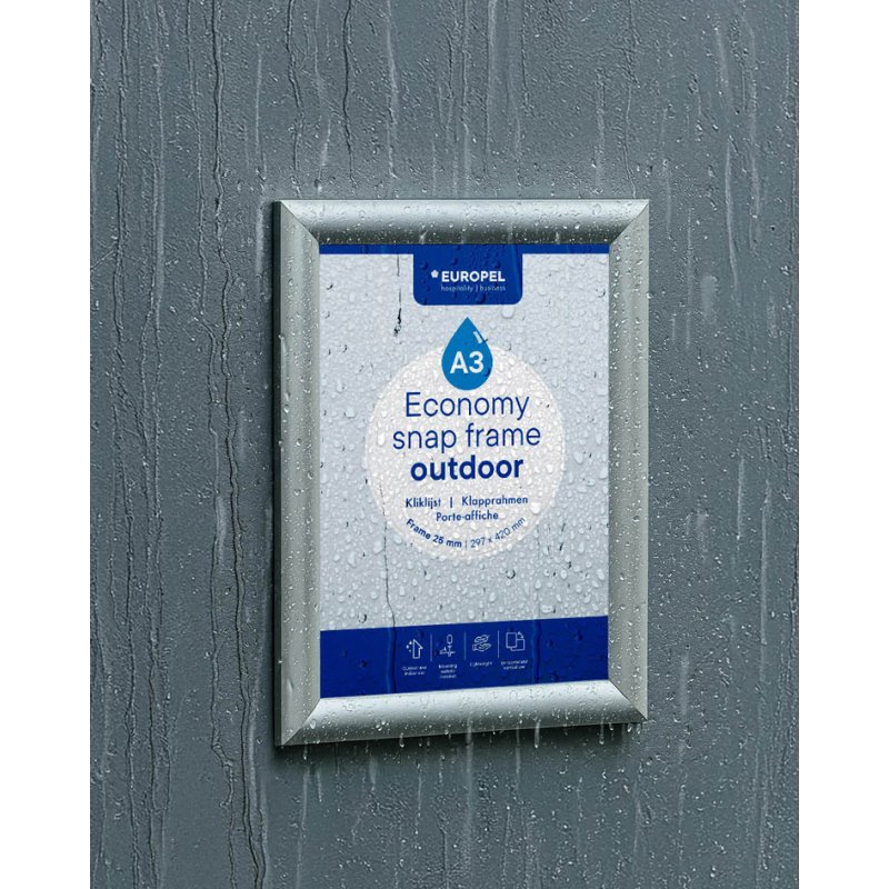 EUROPEL cadre affichage Economy Outdoor, format A5, aluminium, système Easy-Click