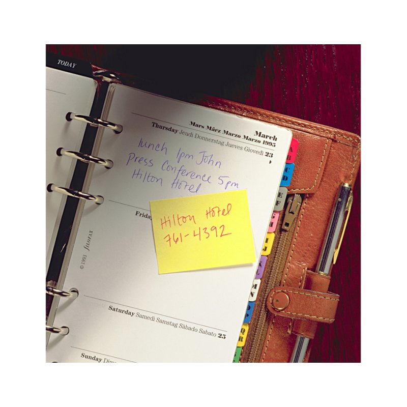 Post-it memo block cube, 76×76 mm, yellow, 450 sheets