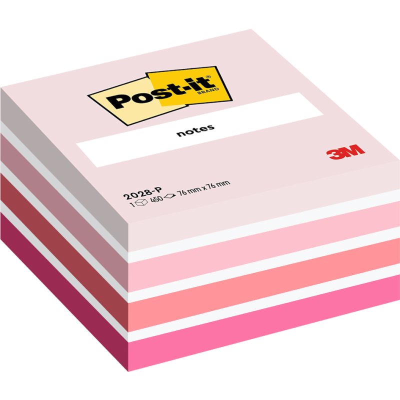 Post-it bloc-notes autocollants cube, 76×76 mm, teintes vertes pastel, 450 feuilles