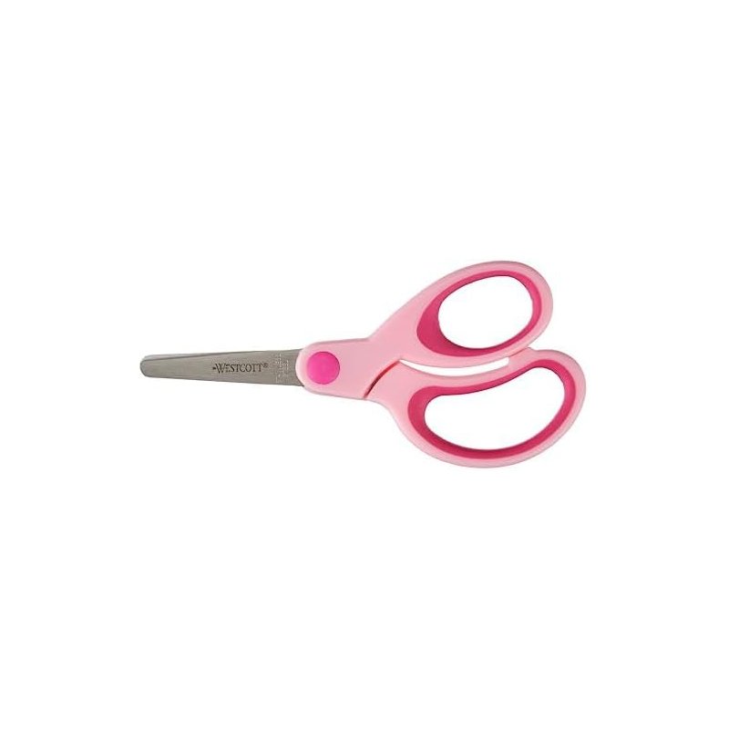 WESTCOTT ciseaux pour enfants, grip doux, rond, 130 mm, bleu