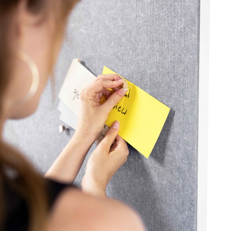 magnetoplan Tableau blanc et liège design, blanc/gris, 760×1800 mm, recto-verso, roulettes