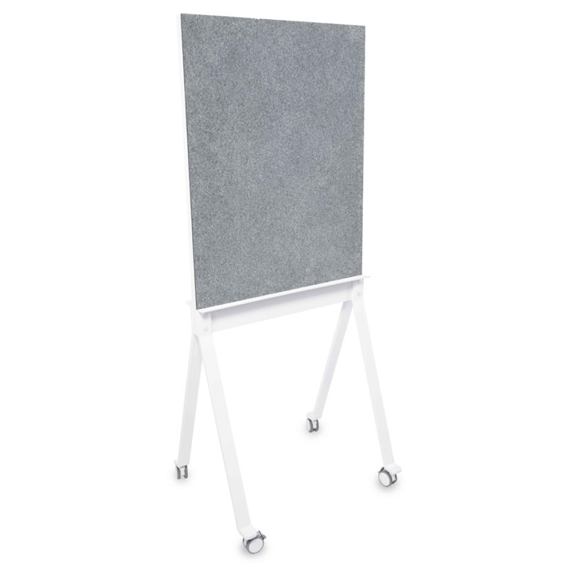 magnetoplan Tableau blanc et liège design, blanc/gris, 760×1800 mm, recto-verso, roulettes