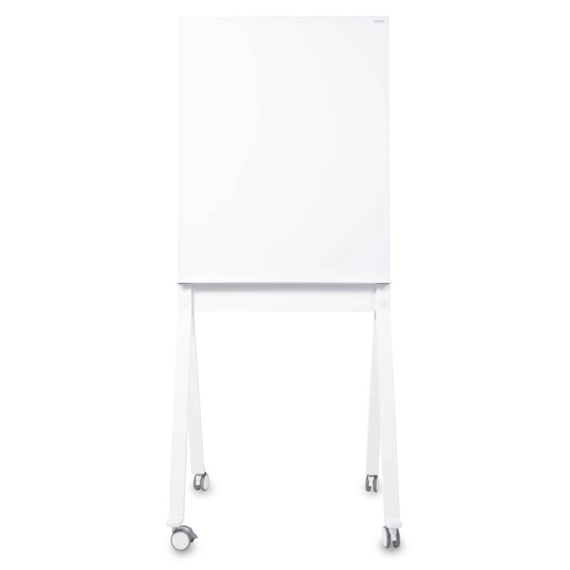 magnetoplan Tableau blanc et liège design, blanc/gris, 760×1800 mm, recto-verso, roulettes
