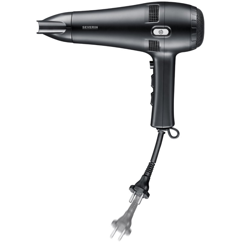 SEVERIN sèche-cheveux HT 0165, système enrouleur de câble, noir, 2100 watts