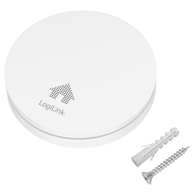 LogiLink détecteur de fumée, ultra-plat, 85 dB, blanc