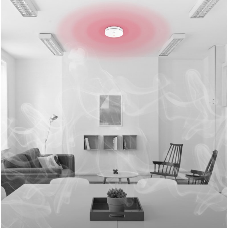 LogiLink détecteur de fumée, ultra-plat, 85 dB, blanc