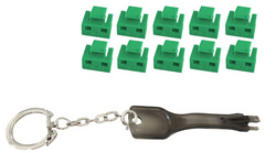 shiverpeaks RJ45-poortblocker met sleutel, rood, 10 stuks