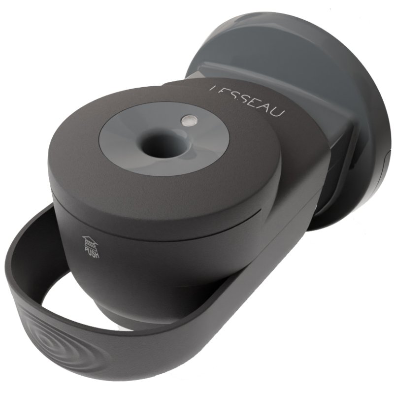 LESSEAU distributeur de savon solide, noir, fixation murale, plastique ABS