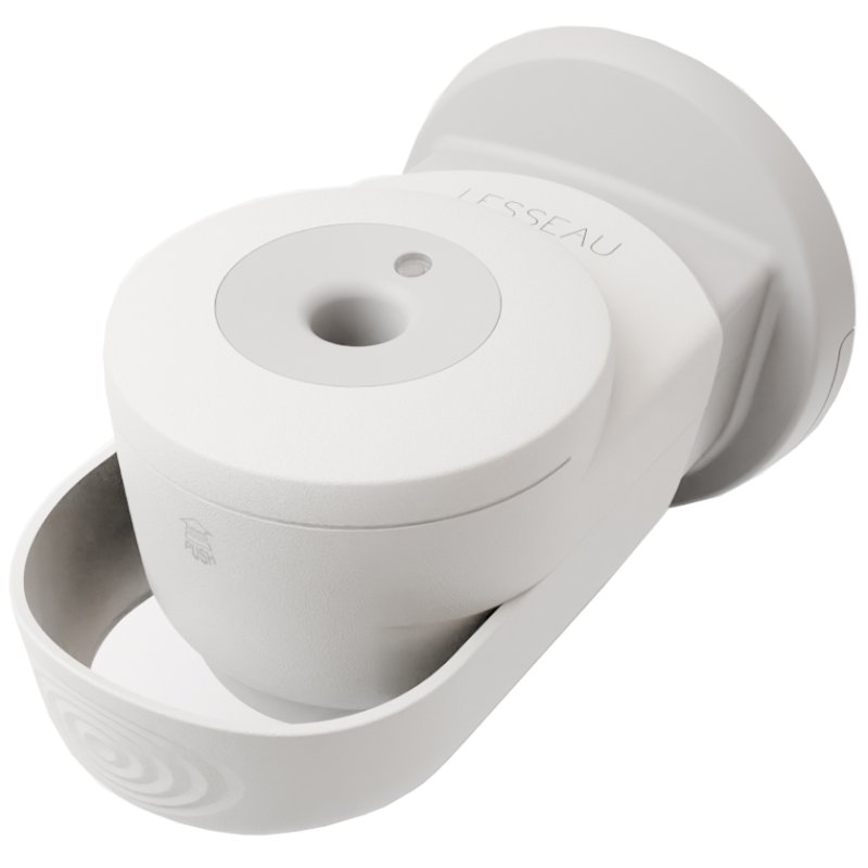 LESSEAU distributeur de savon solide, noir, fixation murale, plastique ABS