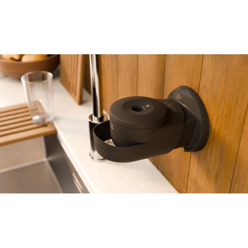 LESSEAU distributeur de savon solide, noir, fixation murale, plastique ABS