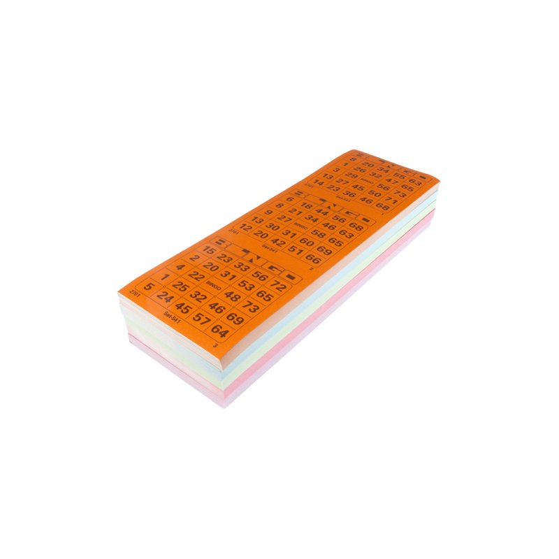 Kangaro lot de cartes de bingo, 5×100 pièces, assorties colorées