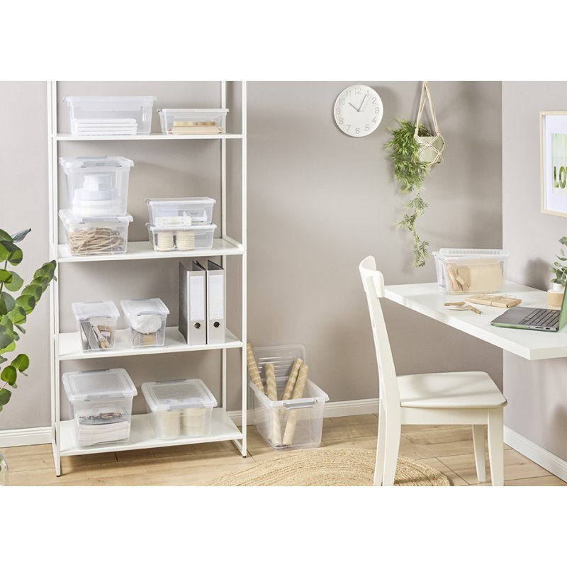 keeeper boîte de rangement Leonie avec couvercle, transparent, 5,4 litre