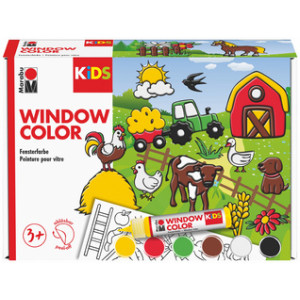 Marabu KiDS raamverf set Boerderij, 6 x 25 ml, afneembaar, waterbasis