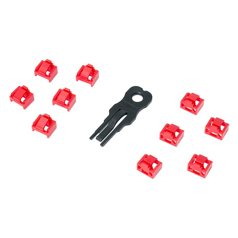 LogiLink Professional RJ45 security lock set, black/transparent red, 1 key & 10 locks