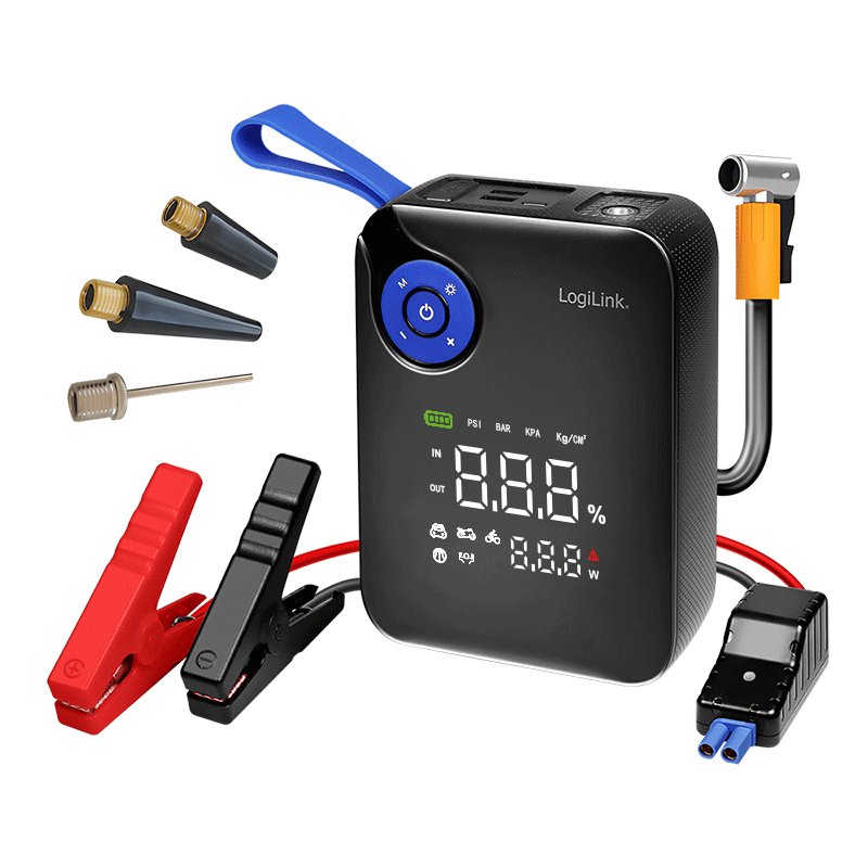 LogiLink 4-in-1 car jump starter, black