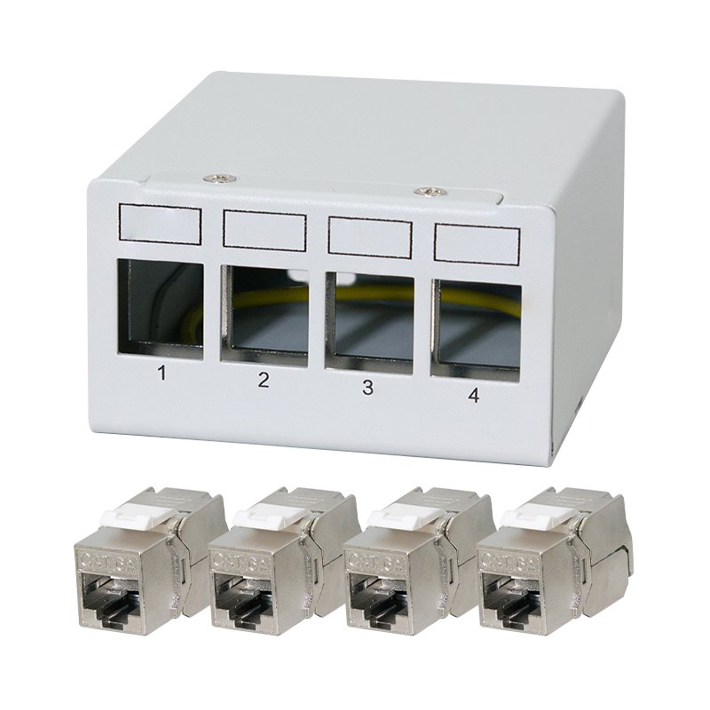 LogiLink Professional Desktop patchpaneel Cat.6A, 8 ports, gris clair