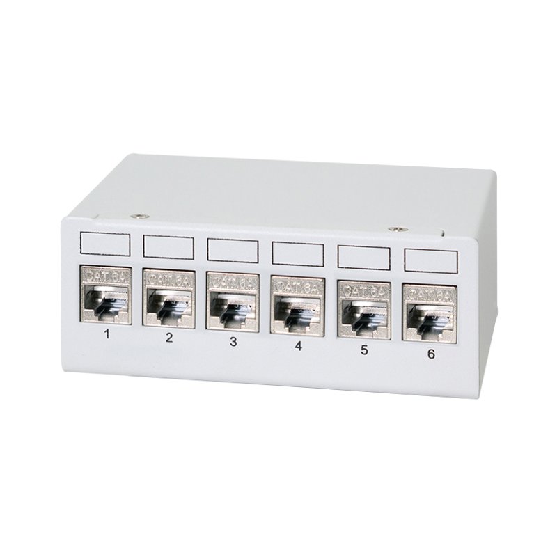 LogiLink Professional Desktop patchpaneel Cat.6A, 8 ports, gris clair