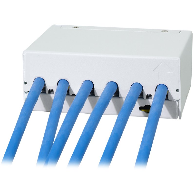 LogiLink Professional Desktop patchpaneel Cat.6A, 8 ports, gris clair
