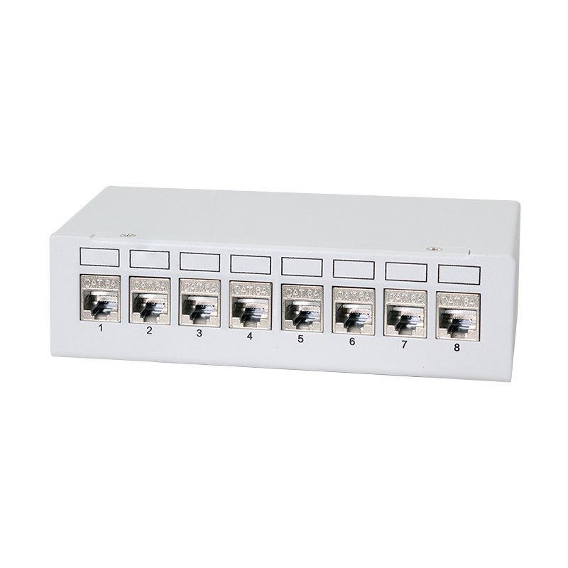 LogiLink Professional Desktop patchpaneel Cat.6A, 8 ports, gris clair
