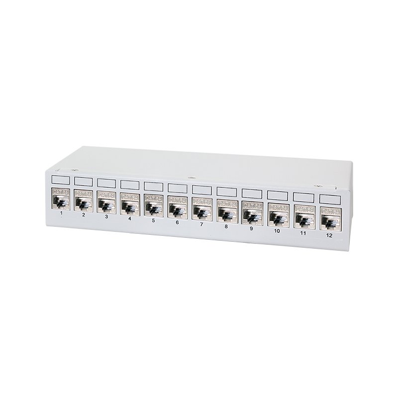 LogiLink Professional Desktop patchpaneel Cat.6A, 8 ports, gris clair