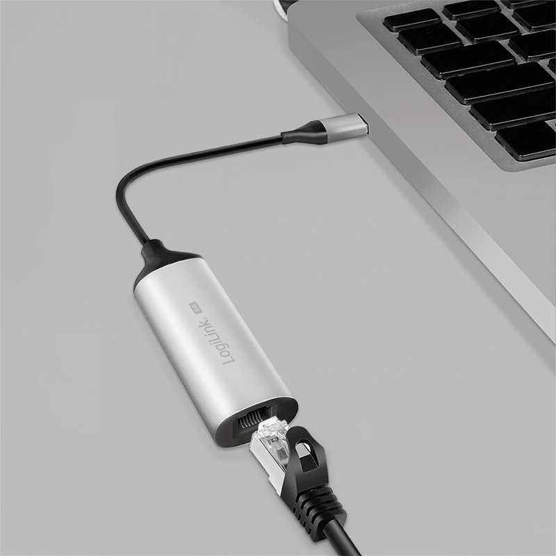 LogiLink Adaptateur USB 3.2 vers Gigabit Ethernet, aluminium, USB-C vers RJ45